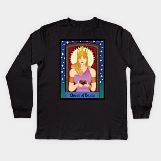 Queen of Beans Tarot Card Kids Long Sleeve T-Shirt